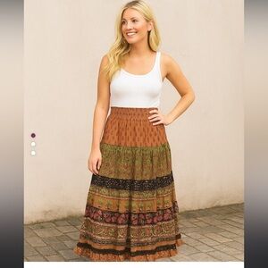 Cottagecore Y2k Prairie Rhinestone Fairycore Boho Skirt summer festival sparkle